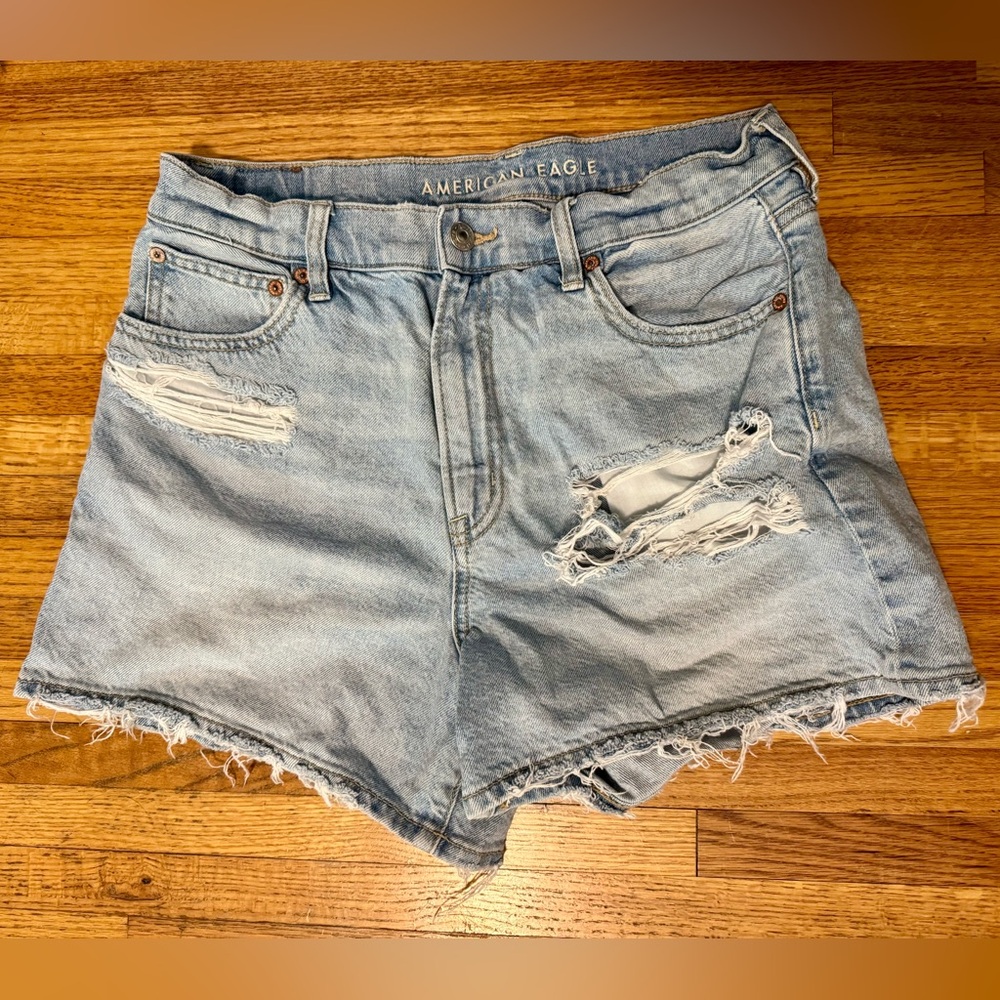 American Eagle Outfitters Light Blue High-Rise Shorts | 10